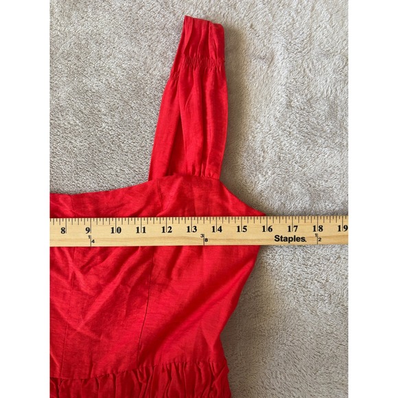LOST + WANDER Size XS Hidden Oasis Hammered Satin Minidress In Red Sleeveless - Picture 4 of 8